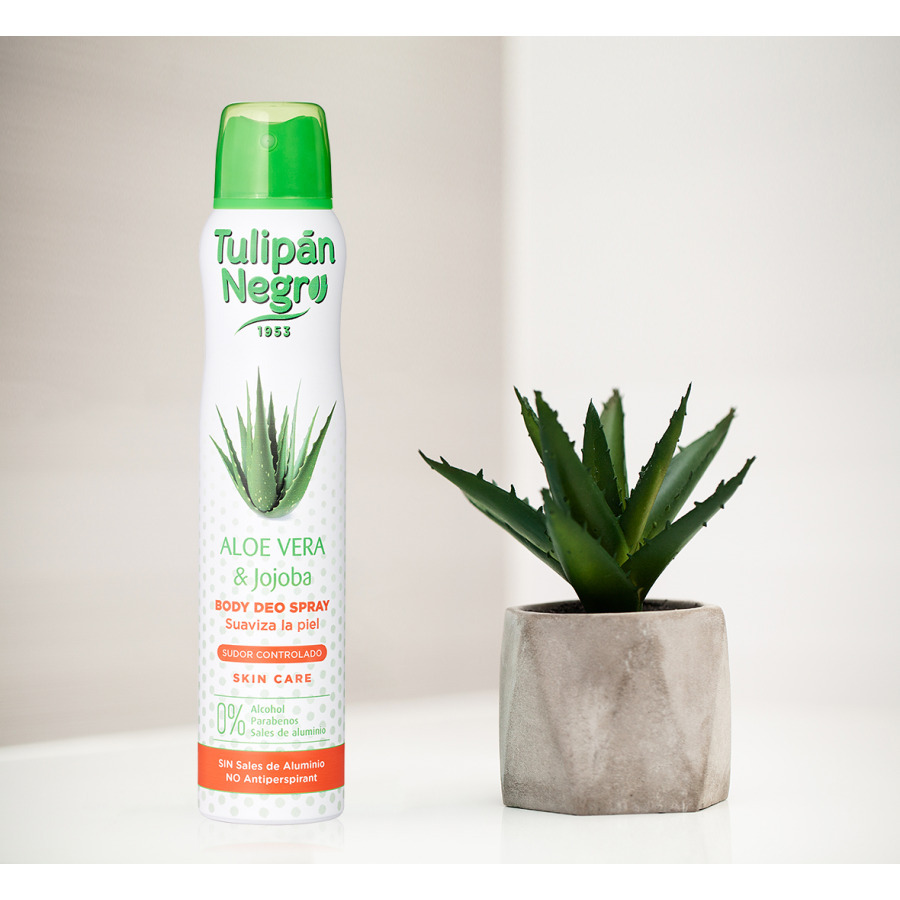 DESODORANTE SPRAY ALOE Y JOJOBA 200ML.TULIPAN NEGRO