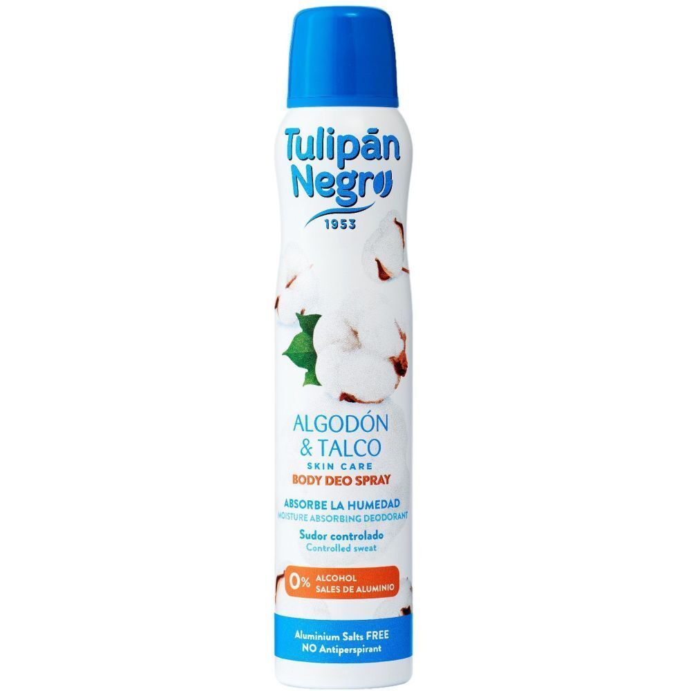 DESODORANTE SPRAY ALGODON Y TALCO 200ML.TULIPAN NEGRO