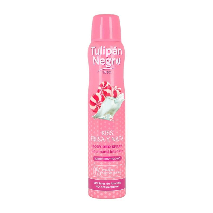 DESODORANTE SPRAY FRESA Y NATA 200ML.TULIPAN NEGRO