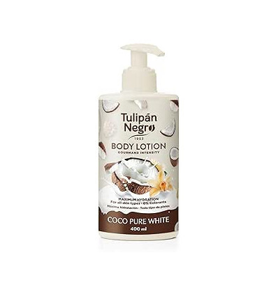 BODY LOTION COCO PURE WHITE 400ML. TULIPAN NEGRO