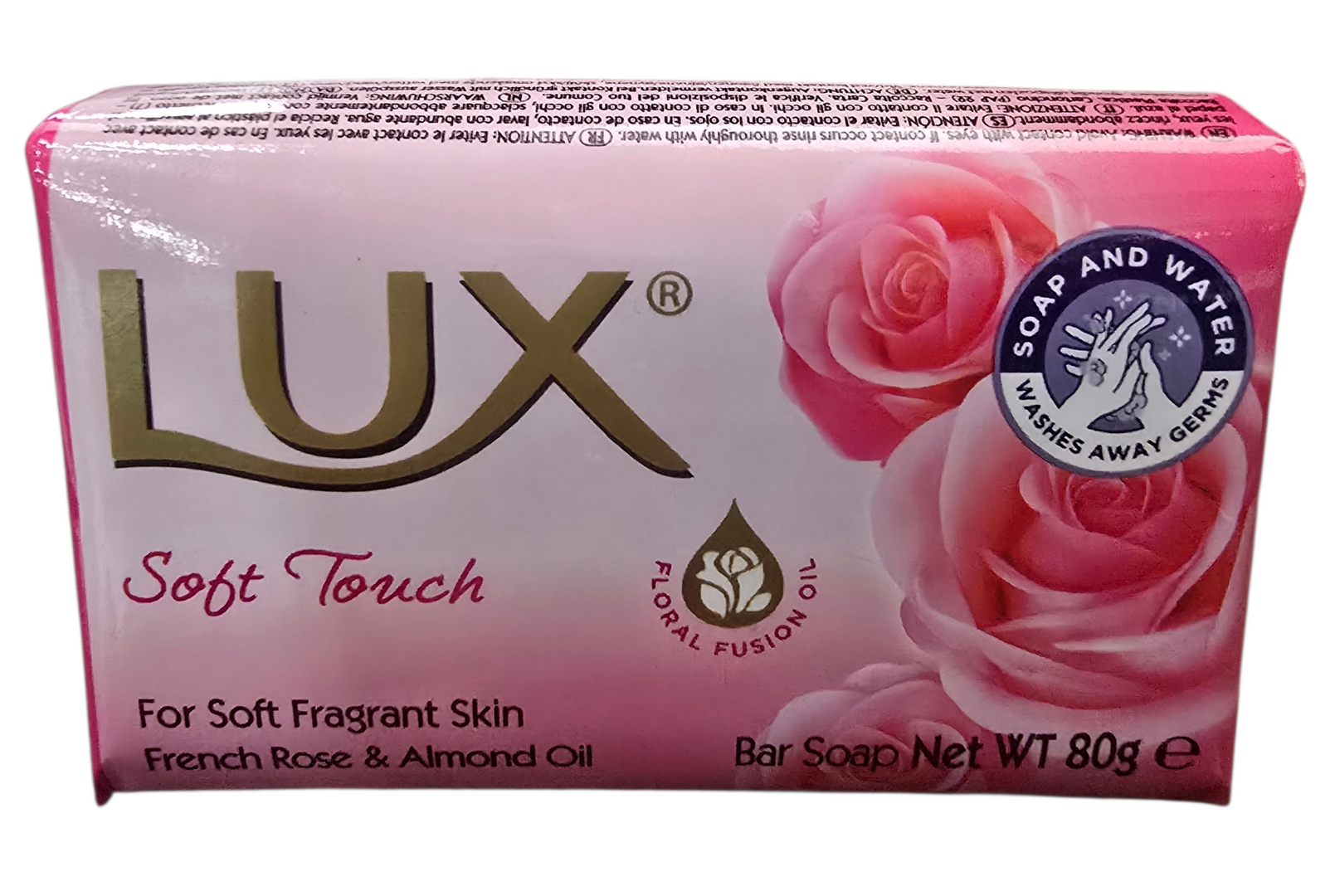 JABON MANOS LUX ROSA FRANCESA Y ACEITE DE ALMENDRAS 80 GRS