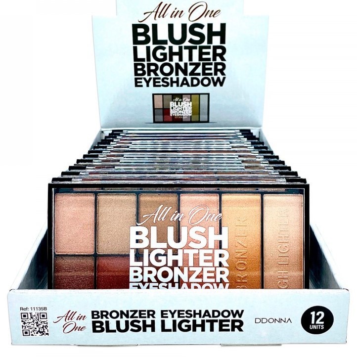PALETA DE SOMBRA DE OJOS ALL IN ONE(1.60€ UNIDAD) PACK 12 D'DONNA