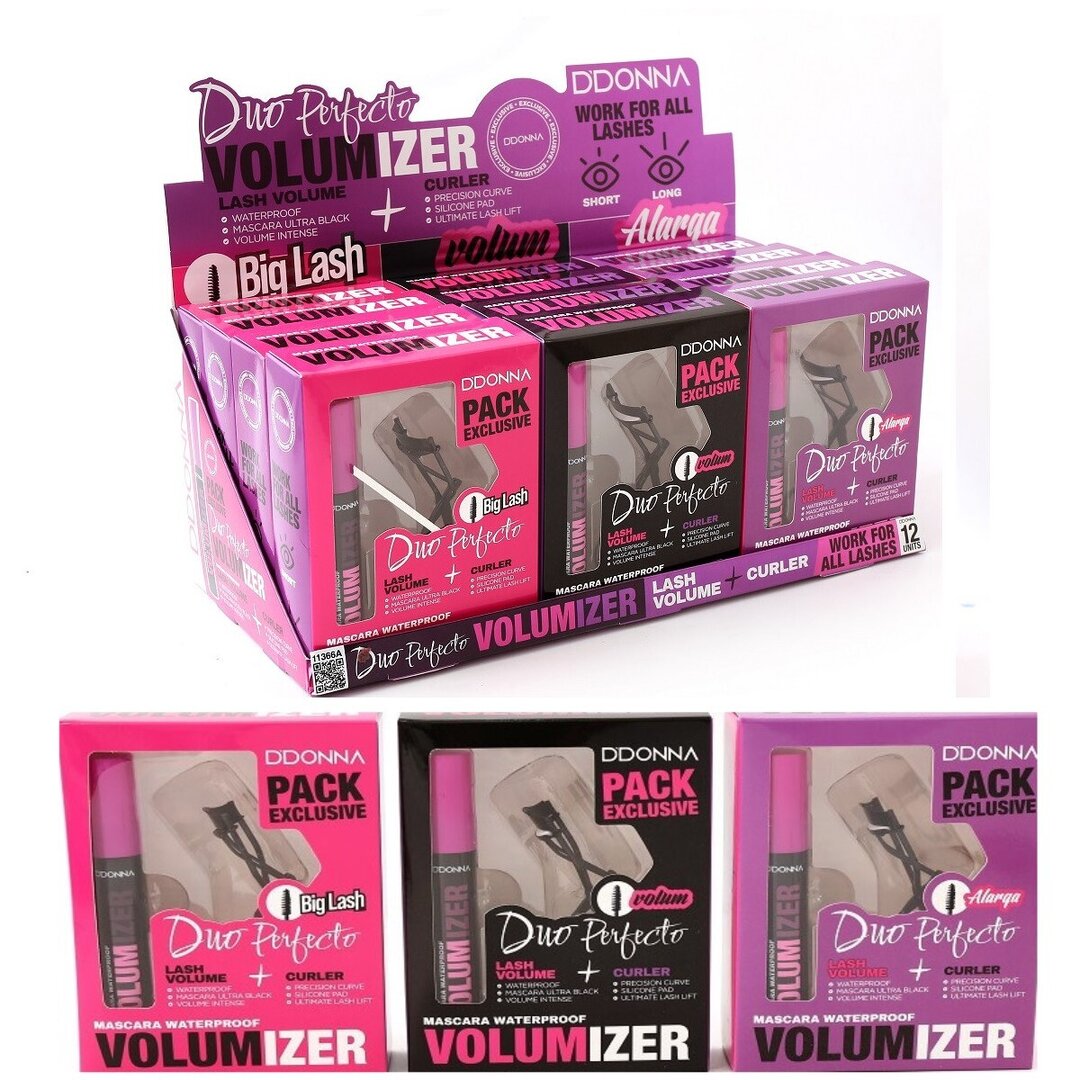 Mascara +Rizador De pestaña (set 1,59 € ) pack 12 D'onna