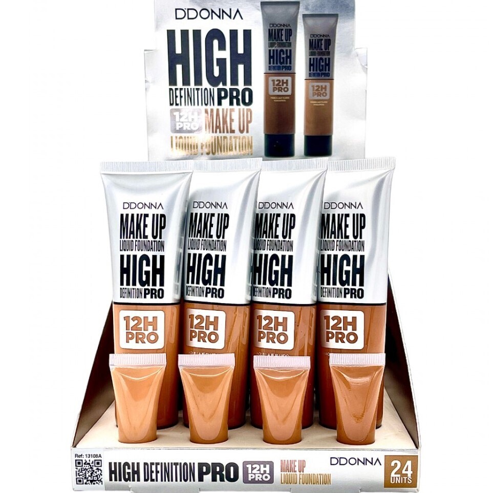 MAQUILLAJE FLUIDO HIGH DEFINITION PRO 12H.(0.79€ UNIDAD) PACK 24 D'DONNA