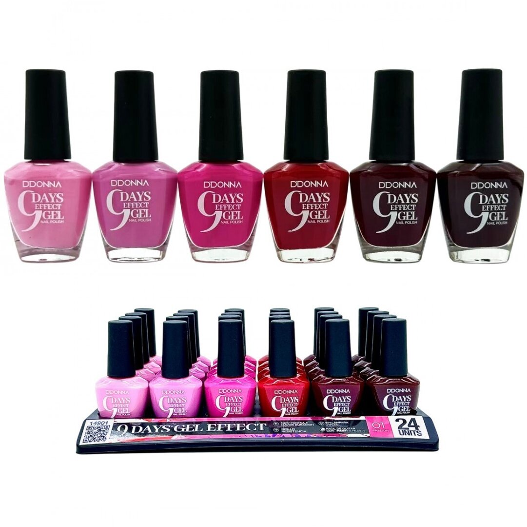 laca de uñas 9 dias efecto gel (0,50€ UNIDAD) PACK 24 D'DONNA