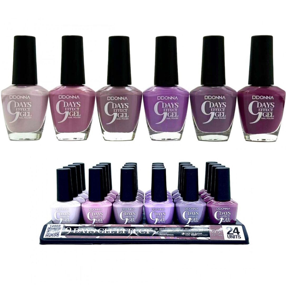laca de uñas 9 dias efecto gel (0,50€ UNIDAD) PACK 24 D'DONNA