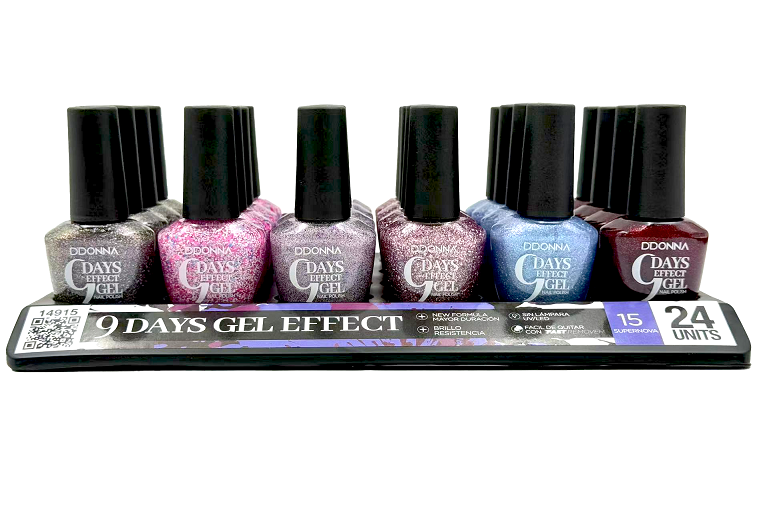 laca de uñas 9 dias efecto gel (0,50€ UNIDAD) PACK 24 D'DONNA