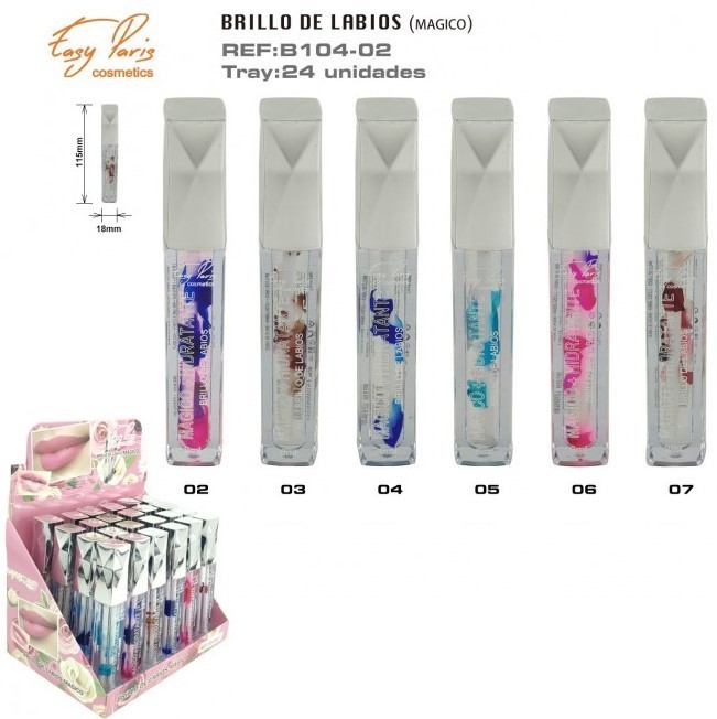BRILLO LABIAL(0,75 € UNIDAD) PACK 24 EASY PARIS