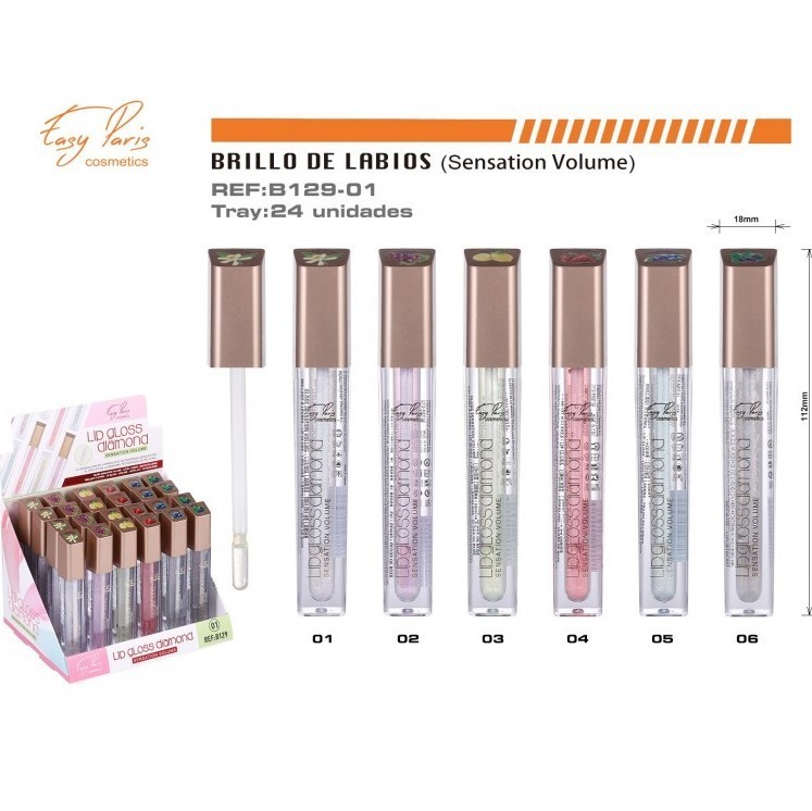 BRILLO LABIAL(0,75 € UNIDAD) PACK 24 EASY PARIS