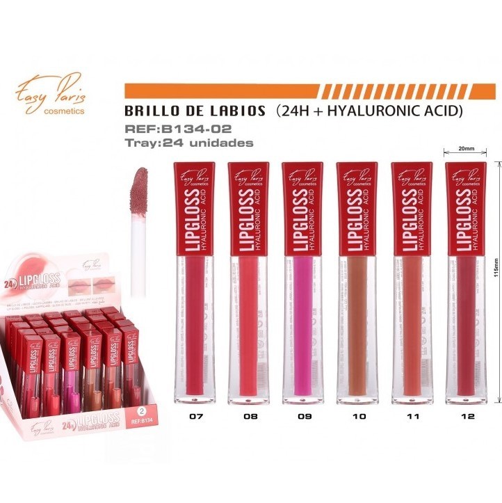 BRILLO LABIAL(0,80 € UNIDAD) PACK 24 EASY PARIS