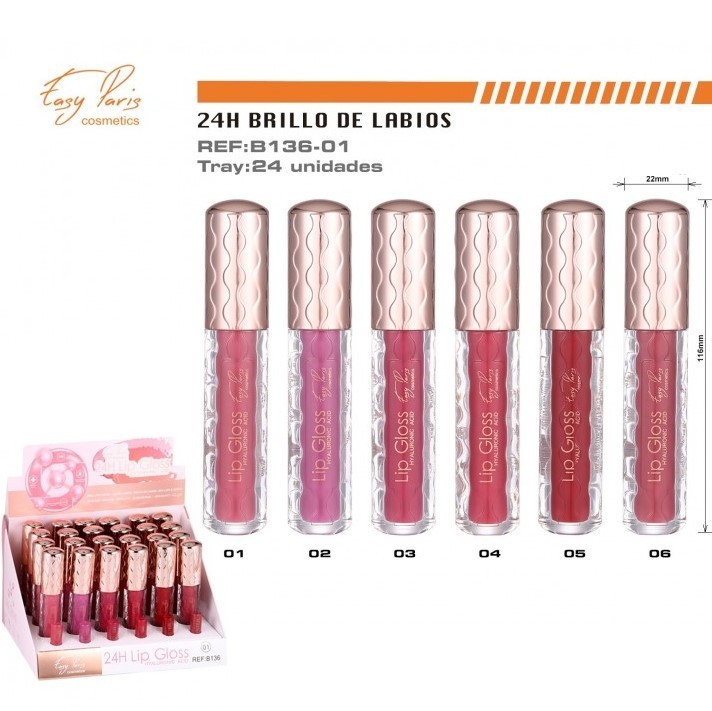 BRILLO LABIAL(0,80 € UNIDAD) PACK 24 EASY PARIS