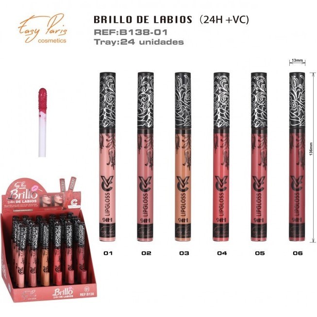 BRILLO LABIAL(0,75 € UNIDAD) PACK 24 EASY PARIS