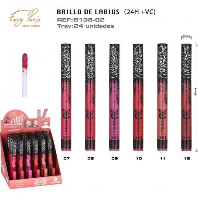 BRILLO LABIAL(0,75 € UNIDAD) PACK 24 EASY PARIS