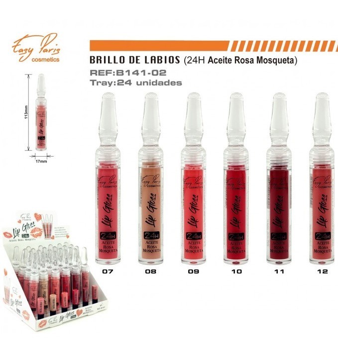 BRILLO LABIAL(0,80 € UNIDAD) PACK 24 EASY PARIS