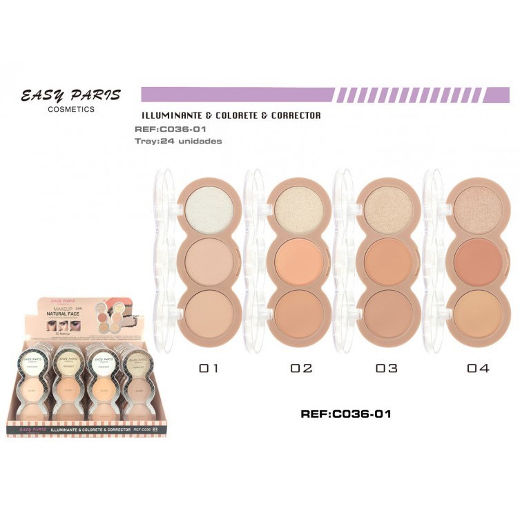 COLORETE/ILUNIMADOR/CORRECTOR(0,90€ UNIDAD) PACK 24 EASY PARIS