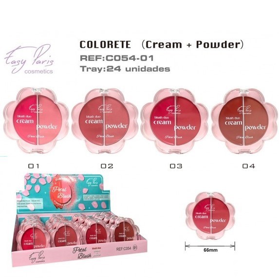 COLORETE CREMA + POLVO(0,80 € UNIDAD) PACK 24 EASY PARIS