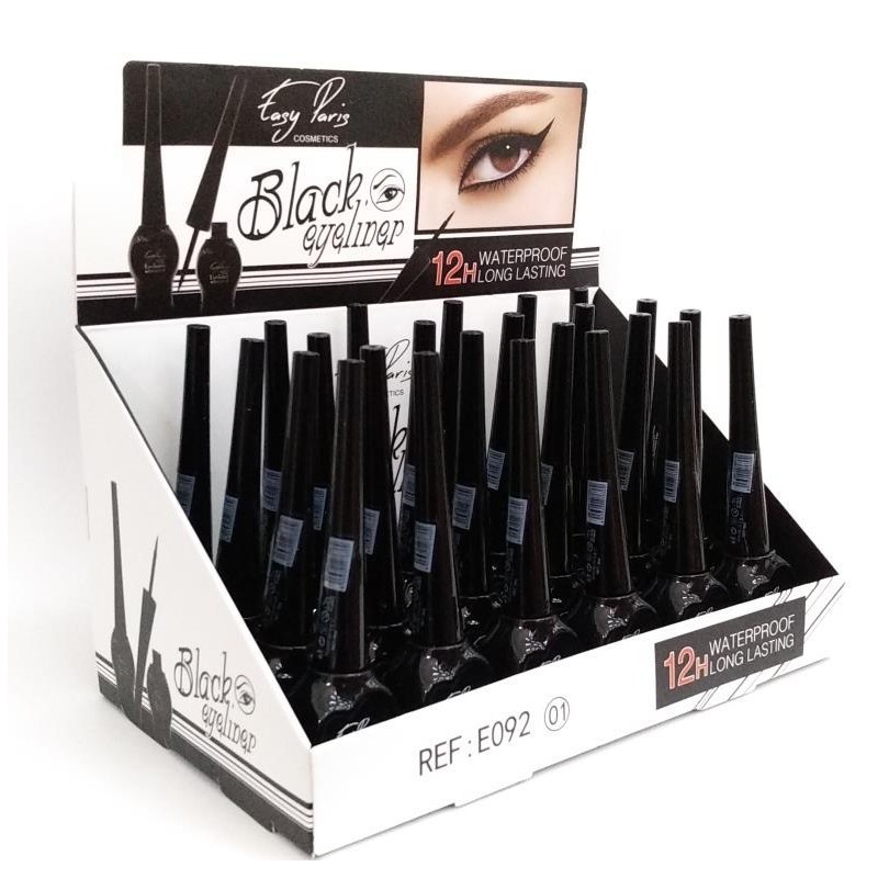 EYELINER 12H. WATERPROOF NEGRO(0.62€ UNIDAD) PACK 24 EASY PARIS