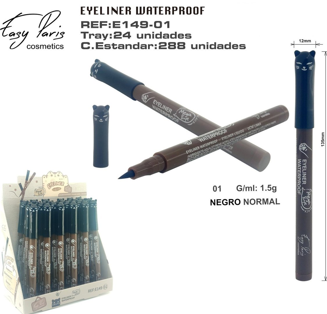 EYELINER NEGRO(0,80 € UNIDAD) PACK 24 EASY PARIS