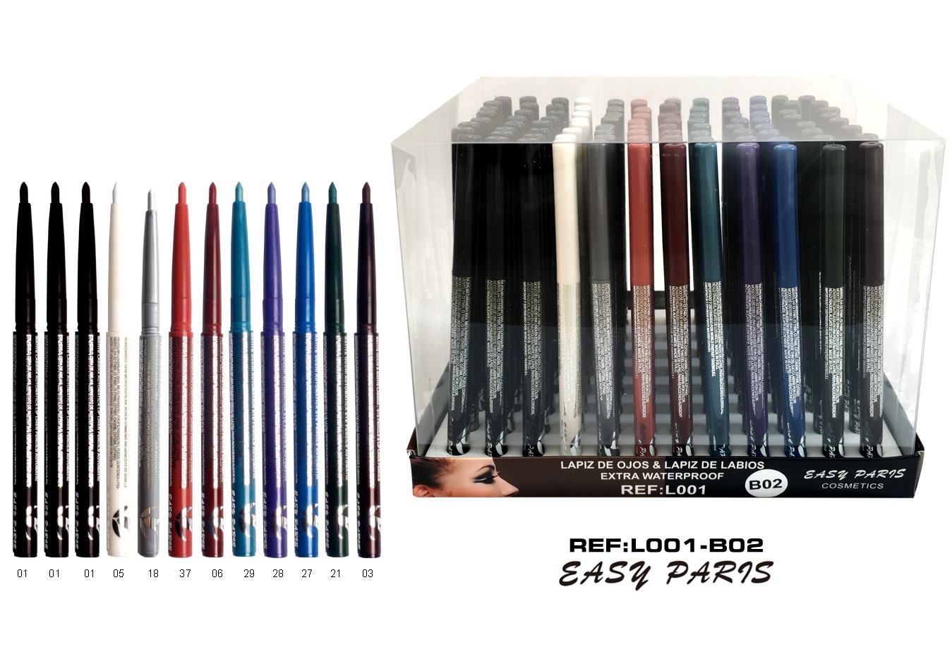LAPIZ DE OJOS + LABIOS (0.42€ UNIDAD) PACK 96 EASY PARIS