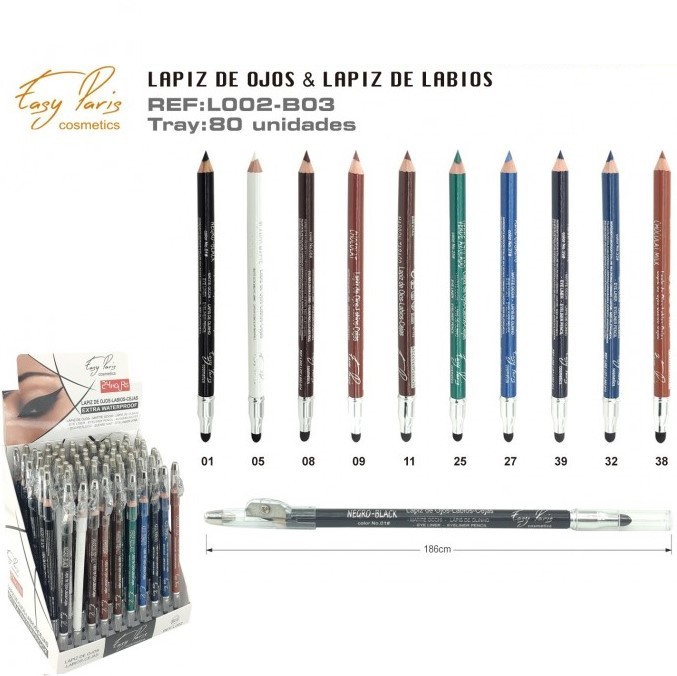 LAPIZ DE OJOS + LABIOS (0.42€ UNIDAD) PACK 80 EASY PARIS