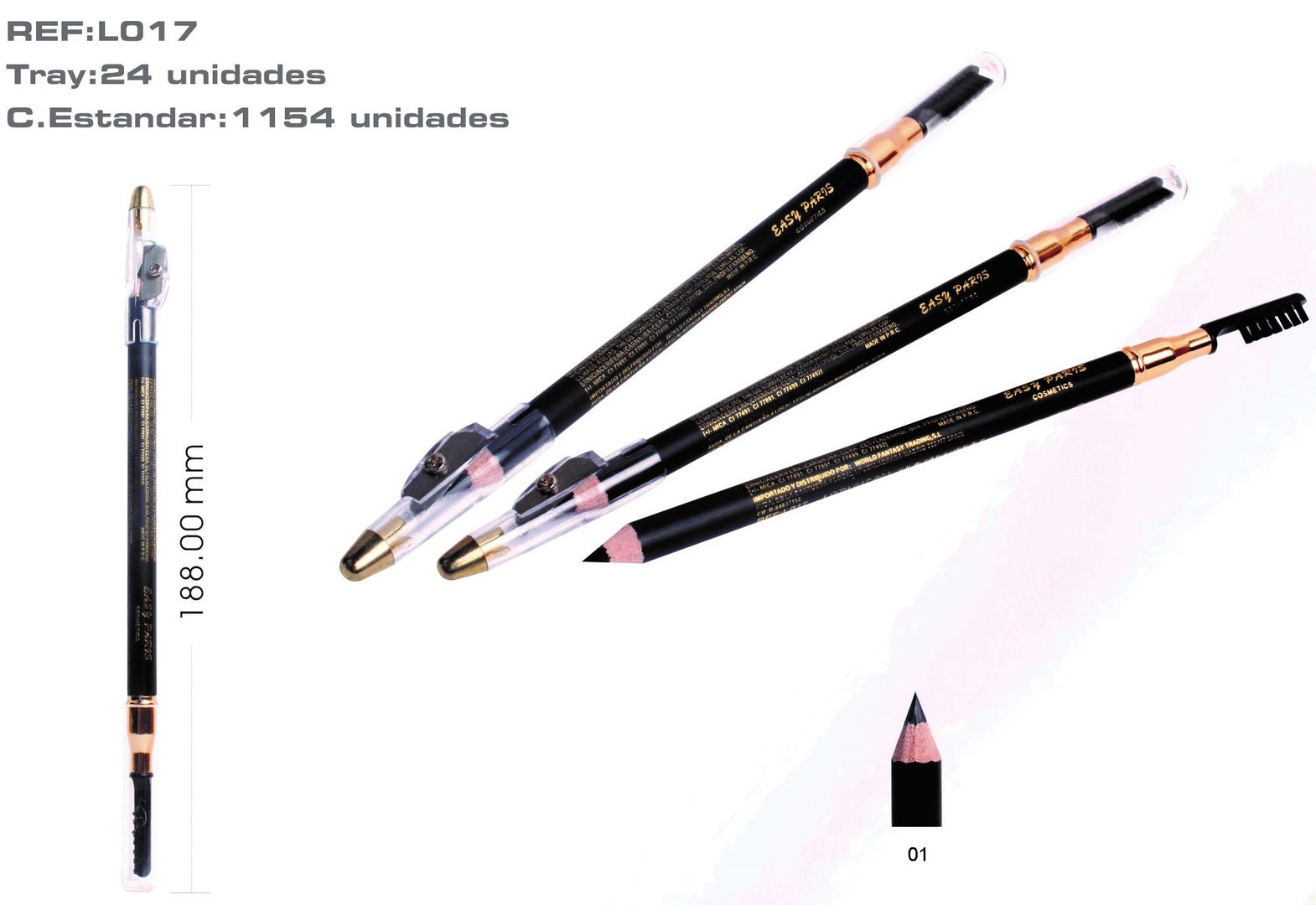 LAPIZ DE OJOS NEGRO (0.42€ UNIDAD) PACK 24 EASY PARIS