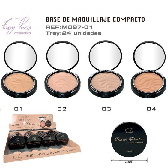 BASE MAQUILLAJE COMPACTO (1,05 € UNIDAD)PACK 24 ESAY PARIS