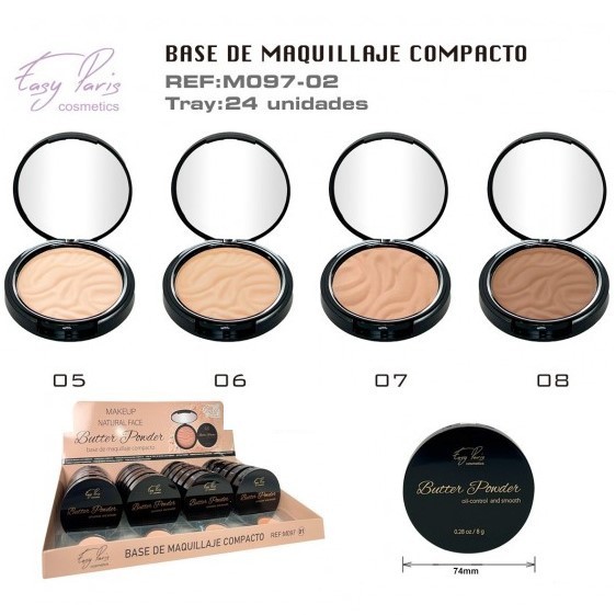 BASE MAQUILLAJE COMPACTO (1,05 € UNIDAD)PACK 24 ESAY PARIS