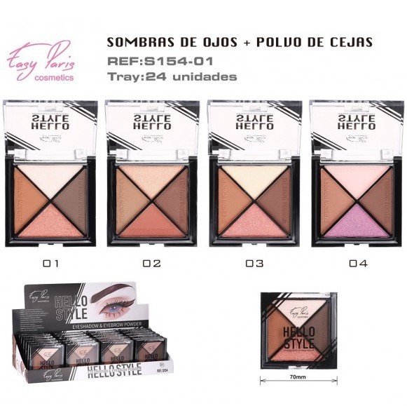 SOMBRA + POLVO CEJAS (1,05 € UNIDAD) PACK 24 EASY PARIS