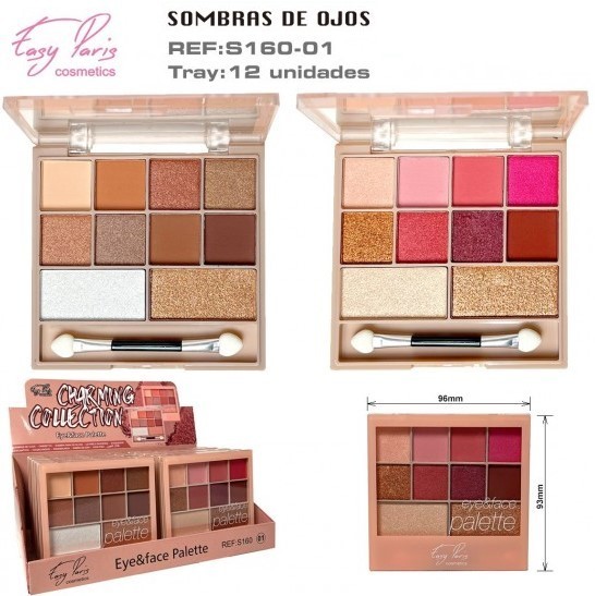 SOMBRA DE OJOS + ILUMINADOR(1.35€ UNIDAD) PACK 12 EASY PARIS