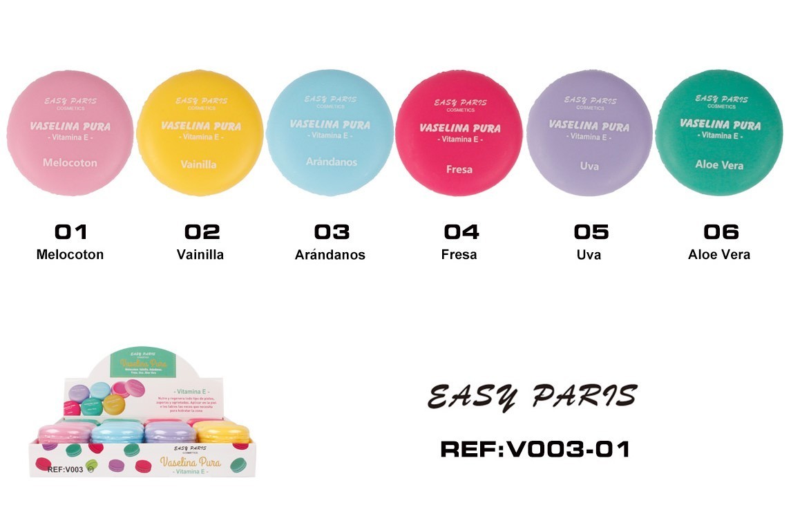 VASELINA LABIAL PURA + VITAMINA C (0.62€ UNIDAD) PACK 24 EASY PARIS