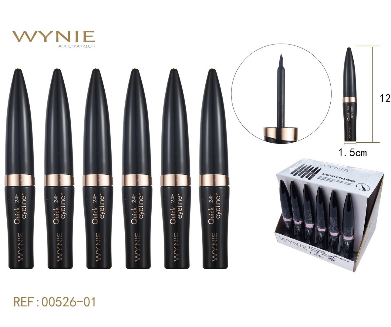 EYELINER LIQUIDO (0.89€ UNIDAD)PACK 24 WYNIE