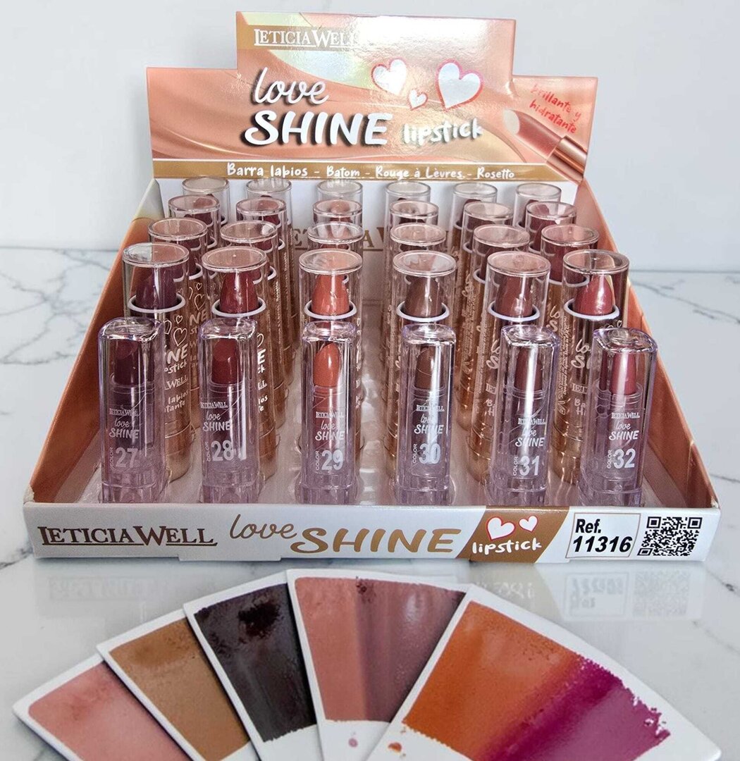 BARRA DE LABIOS LOVE SHINE 316 (0.52 € / UNIDAD) PACK 24 LETICIA WELL
