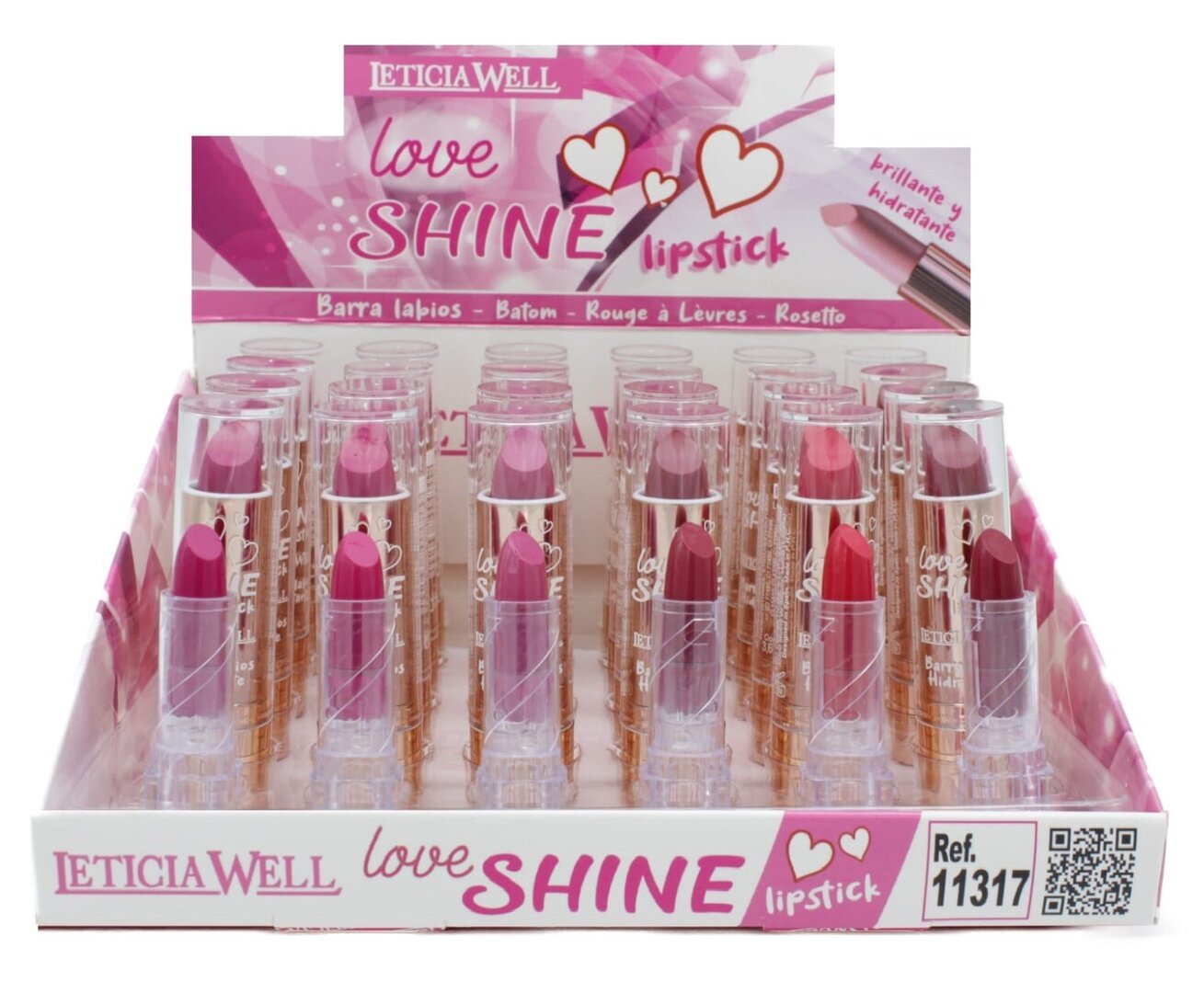 BARRA DE LABIOS LOVE SHINE 317 (0.52 € / UNIDAD) PACK 24 LETICIA WELL