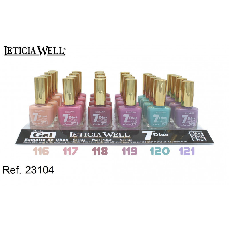 laca de uñas 7 dias efecto gel(0,55 € UNIDAD) PACK 24 LETICIA WELL
