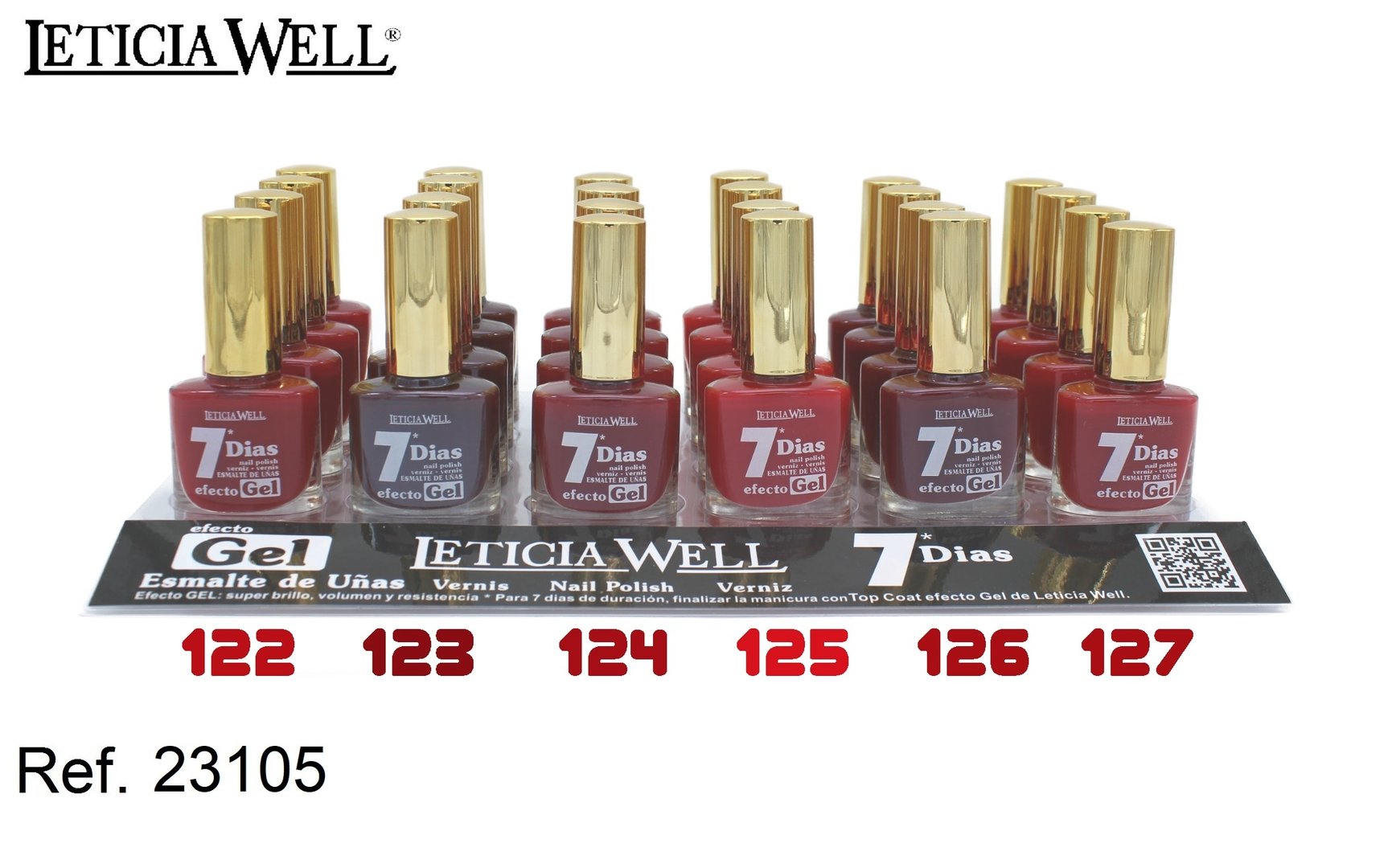 laca de uñas 7 dias gel(0,57 € UNIDAD) PACK 24 LETICIA WELL