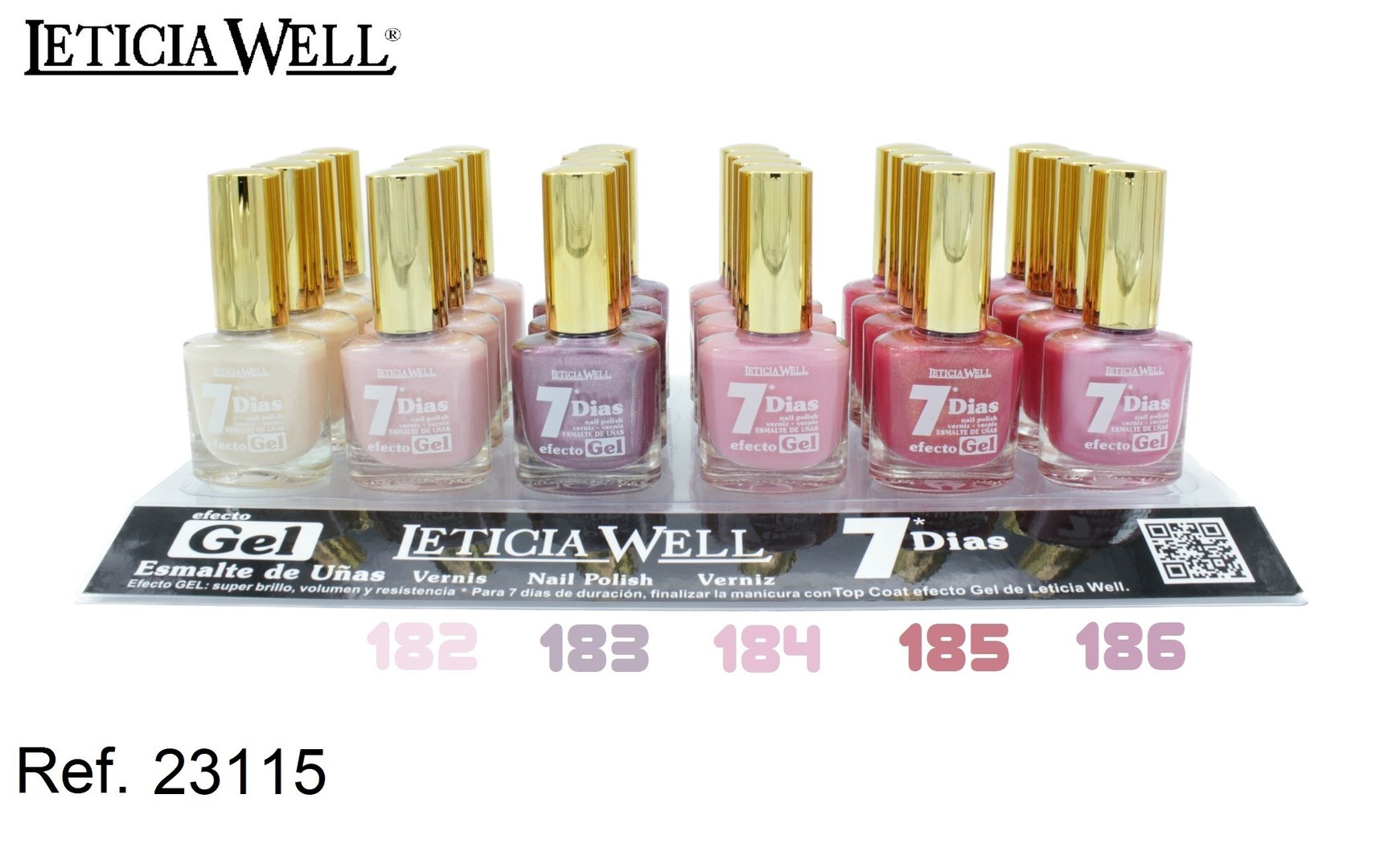laca de uñas 7 dias gel(0,57 € UNIDAD) PACK 24 LETICIA WELL