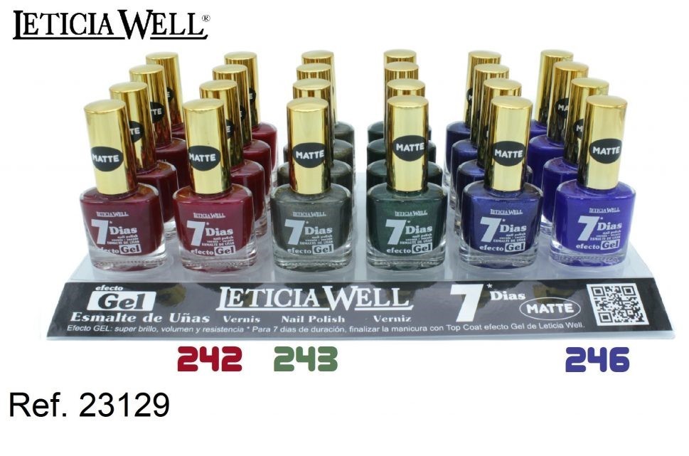 laca de uñas 7 dias efecto gel(0,55 € UNIDAD) PACK 24 LETICIA WELL