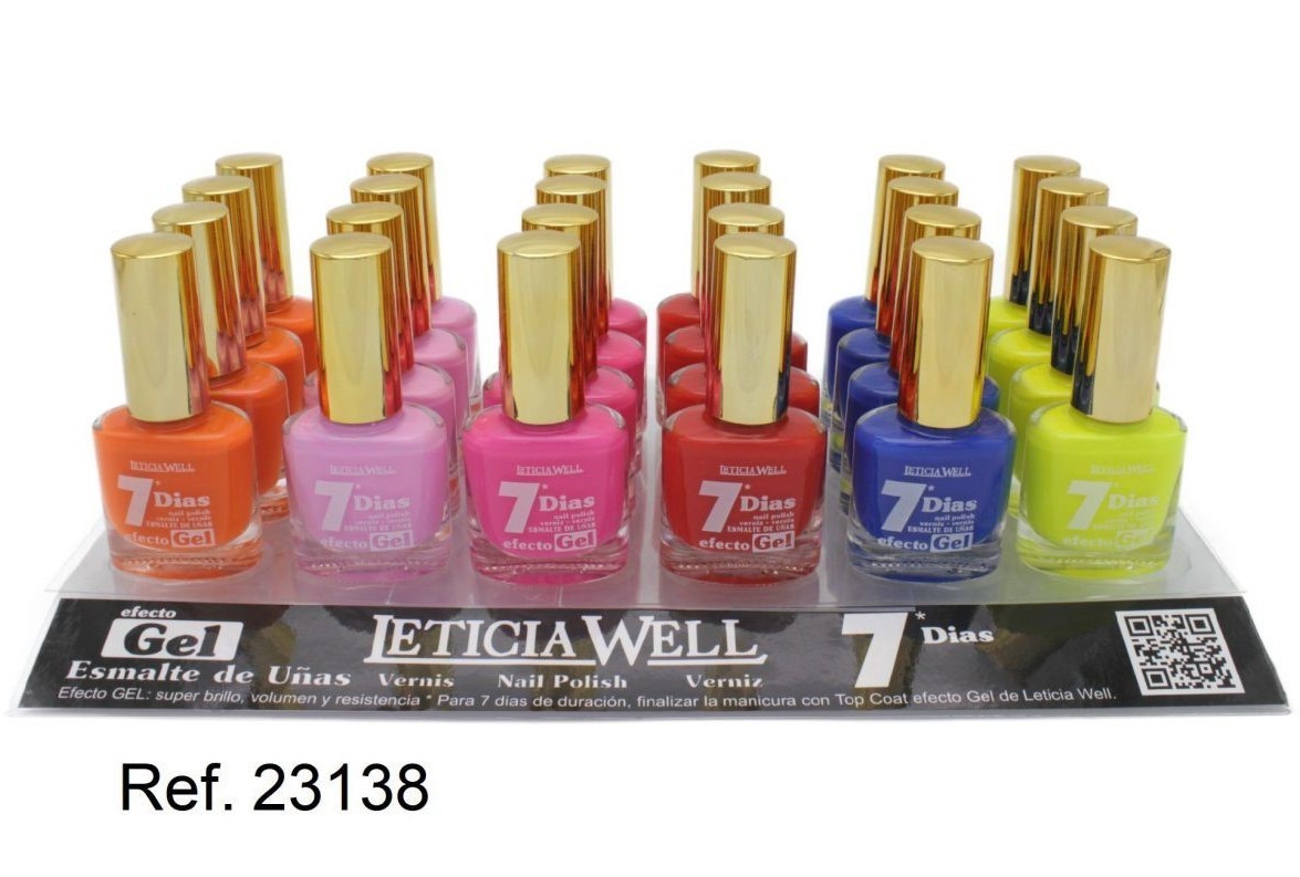 laca de uñas 7 dias gel(0,57 € UNIDAD) PACK 24 LETICIA WELL