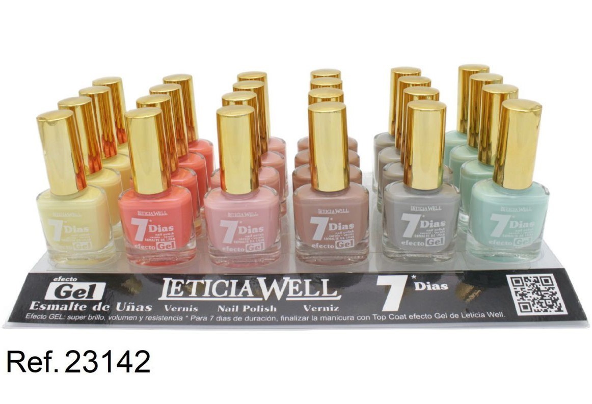 laca de uñas 7 dias gel(0,57 € UNIDAD) PACK 24 LETICIA WELL