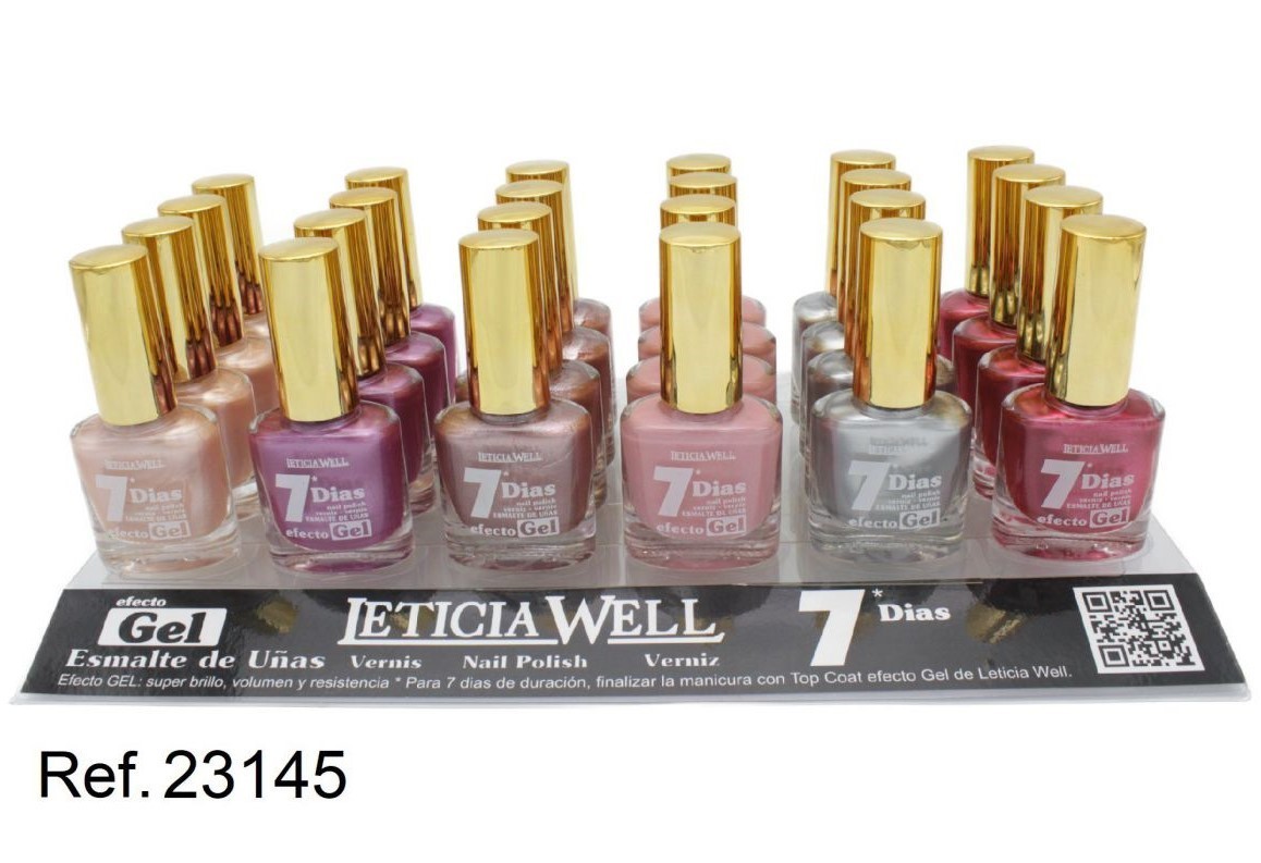 laca de uñas 7 dias gel(0,56 €€ UNIDAD) PACK 24 LETICIA WELL