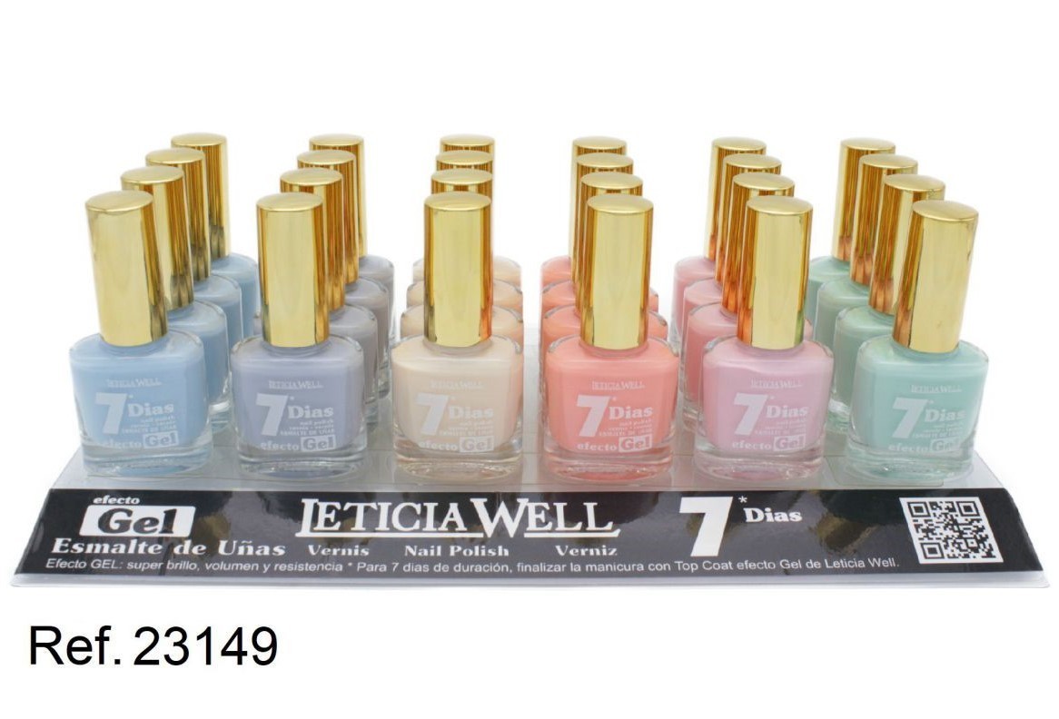 laca de uñas 7 dias gel(0,57 € UNIDAD) PACK 24 LETICIA WELL