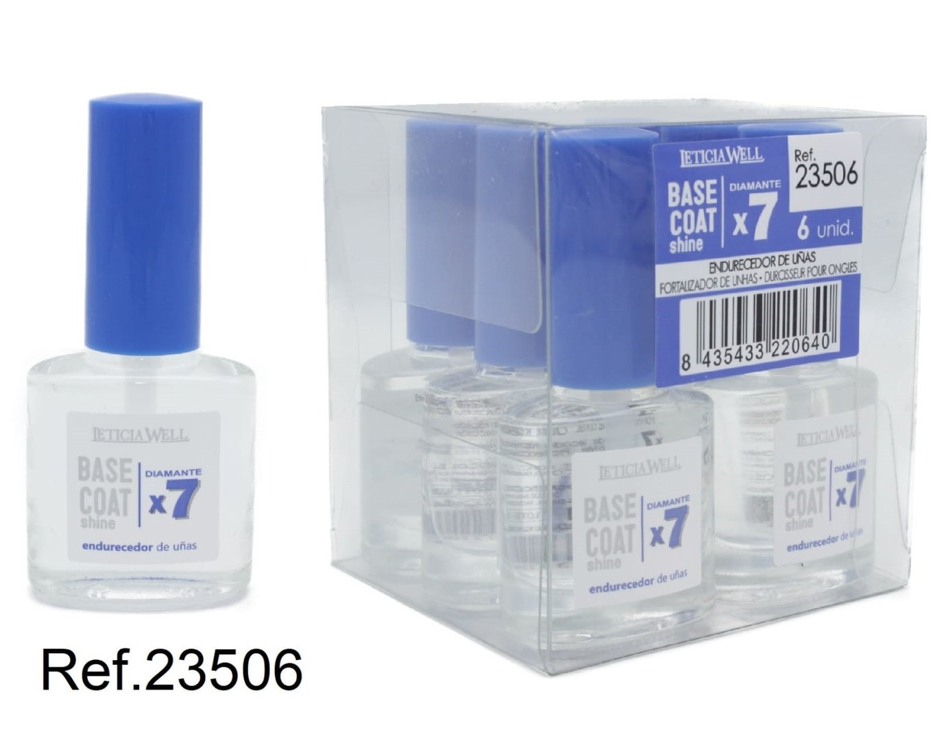 ENDURECEDOR de uñas BASE COAT(0,65 € UNIDAD) PACK 6 LETICIA WELL