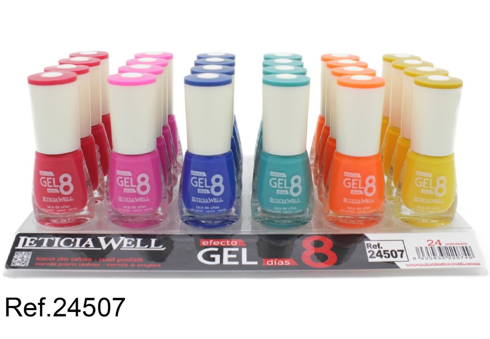 laca de uñas 8 dias efecto gel(0,49 € UNIDAD) PACK 24 LETICIA WELL