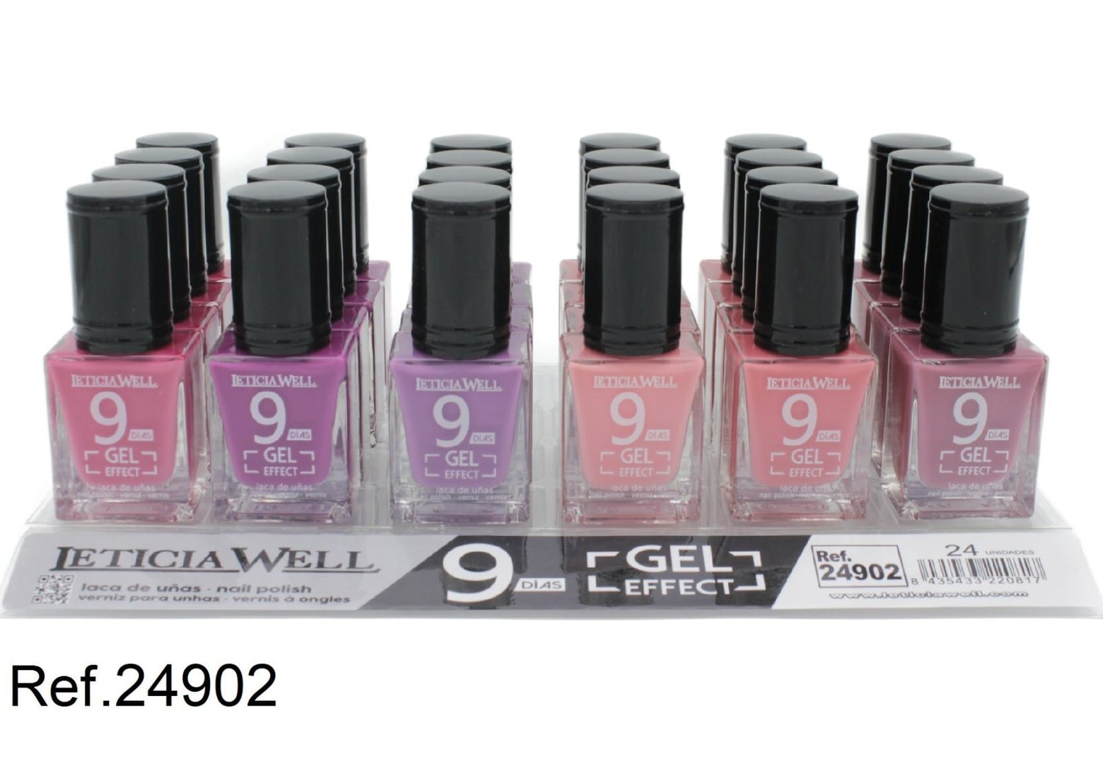 laca de uñas 9 dias efecto gel(0,49 € UNIDAD) PACK 24 LETICIA WELL