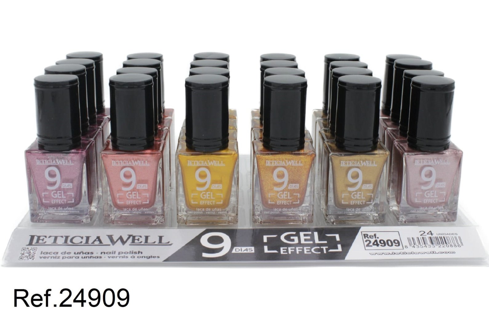 laca de uñas 9 dias efecto gel(0,49 € UNIDAD) PACK 24 LETICIA WELL