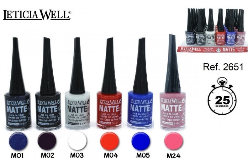 laca de uñas MATTE(0,49 € UNIDAD) PACK 24 LETICIA WELL