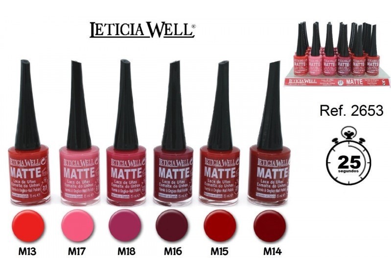 laca de uñas MATTE(0,49 € UNIDAD) PACK 24 LETICIA WELL