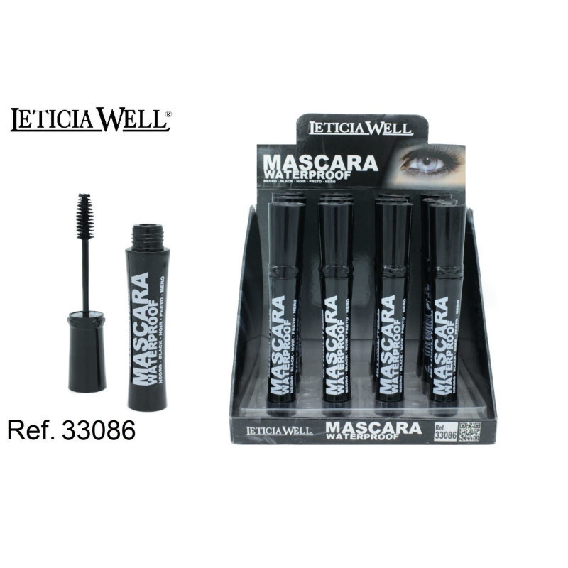MASCARA DE PESTAÑAS WATERPROOF NEGRA (0.60€‚ UNIDAD) PACK12 LETICIA WELL