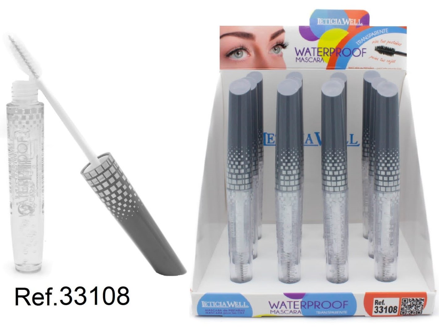 MASCARA DE PESTAÑAS TRANSPARENTE(0.63€ UNIDAD) PACK 12 LETICIA WELL