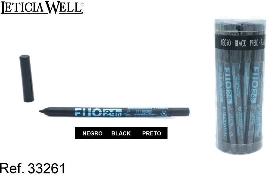 LAPIZ DE OJOS NEGRO FIJO 24H (0.52€ UNIDAD)PACK 20 LETICIA WELL